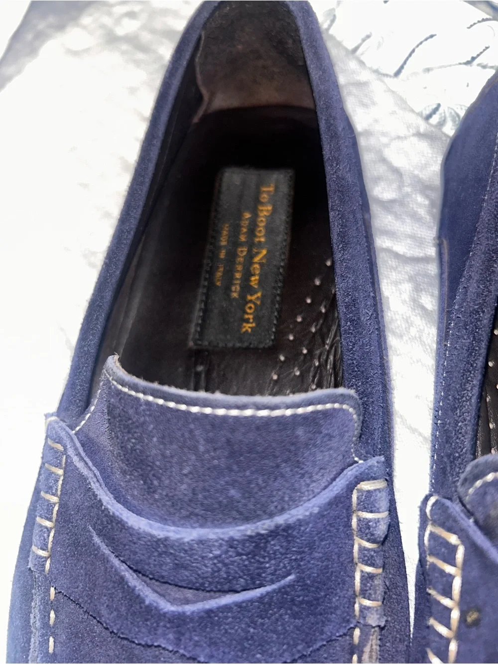 To Boot Navy Suede driving shoe